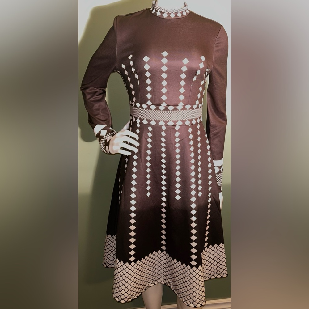 Elegant Black and White Patterned Dress